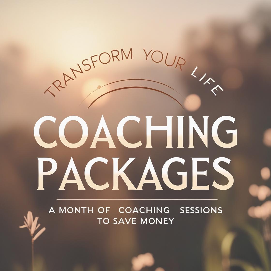 Transform Your Life - Coaching Packages - a Months worth of coaching to save money